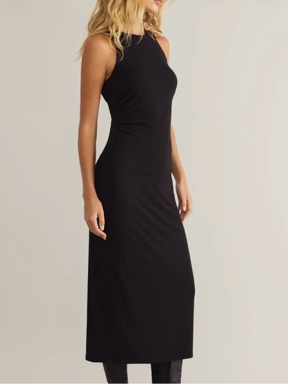 Z Supply Adison Black Sleeveless Midi Dress